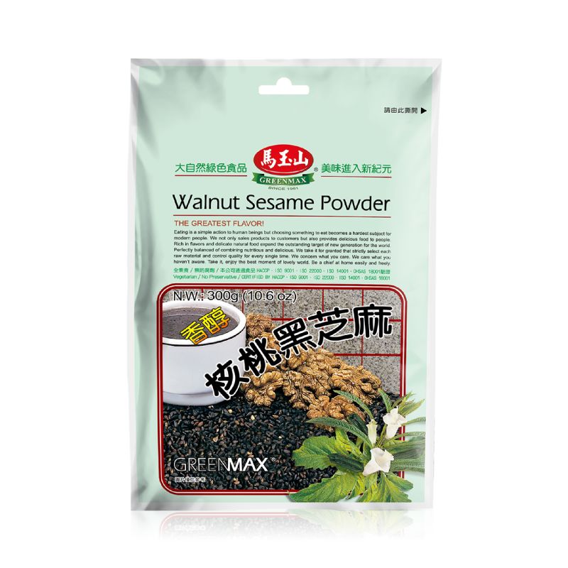 產品介紹 馬玉山食品工業股份有限公司核桃黑芝麻粉300g 包