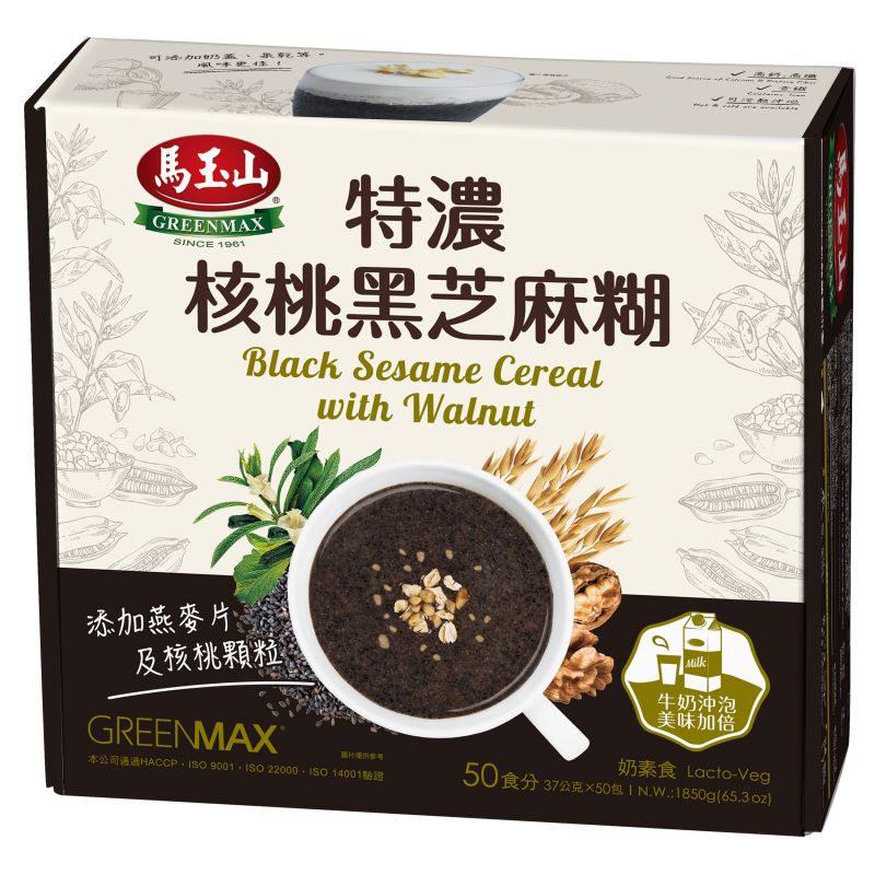 產品介紹 馬玉山食品工業股份有限公司特濃核桃黑芝麻糊37g 50pcs 盒 Costco獨賣